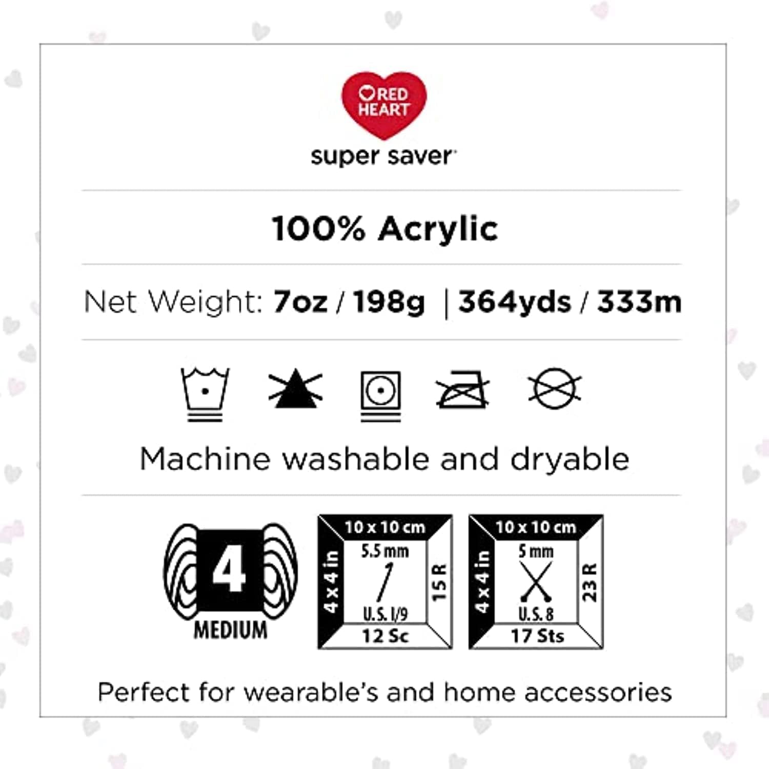 Red Heart Super Saver White Yarn - 3 Pack of 198g/7oz - Acrylic - 4 Medium (Worsted) - 364 Yards - Knitting/Crochet - Image 11