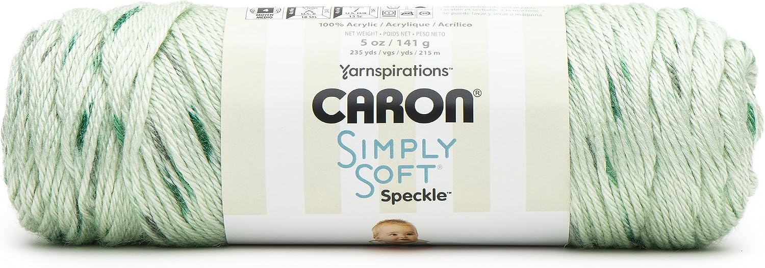 Caron Simply Soft Speckle White Sage Yarn - 3 Pack of 5oz/141g - Acrylic - #4 Worsted (Medium) - 235 Yards - Knitting & Crochet - Image 2