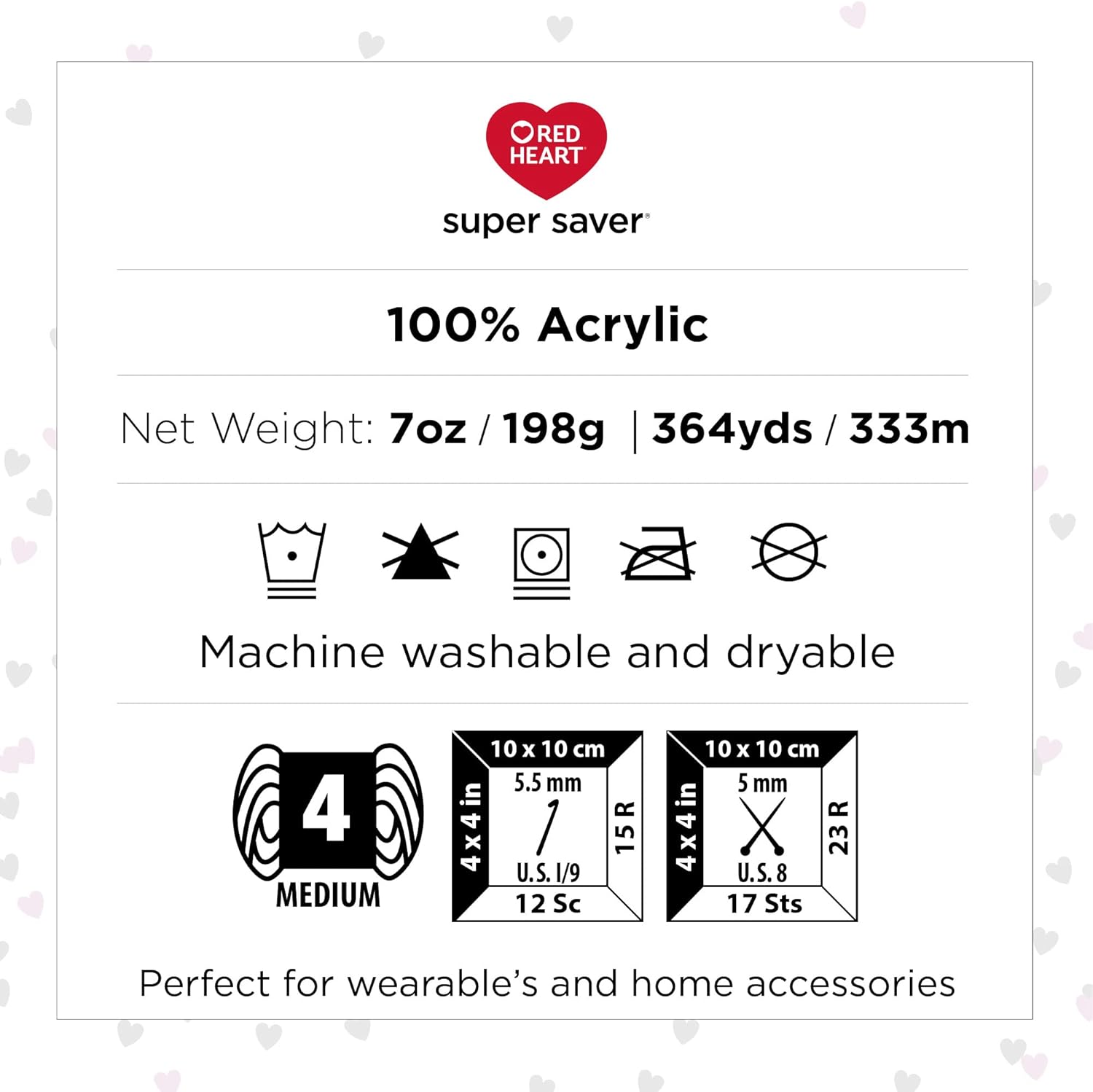 Red Heart Super Saver White Yarn - 3 Pack of 198g/7oz - Acrylic - 4 Medium (Worsted) - 364 Yards - Knitting/Crochet - Image 8